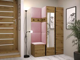 Meuble d'entrée Hartford 350 (Chêne Artisan + Noir)