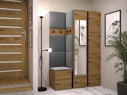 Meuble d'entrée Hartford 350 (Chêne Artisan + Noir)