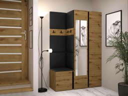 Meuble d'entrée Hartford 350 (Chêne Artisan + Noir)