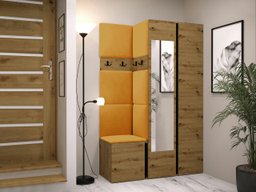 Meuble d'entrée Hartford 350 (Chêne Artisan + Noir)