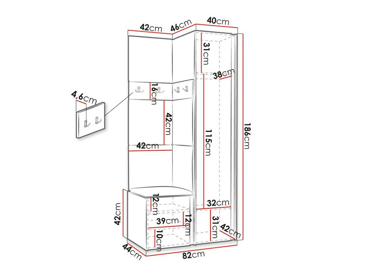 Meuble d'entrée Hartford 354 (Graphite)