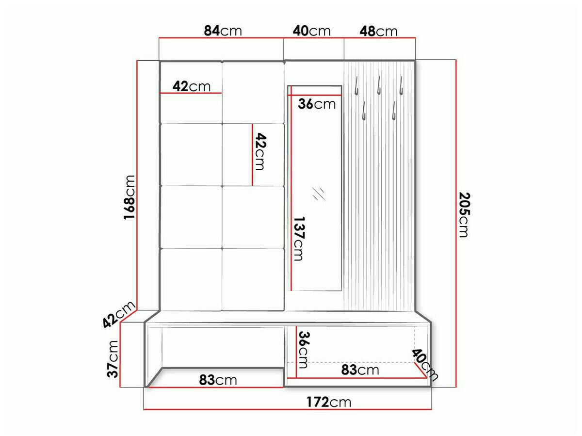 Meuble d'entrée Fabor (Chêne Artisan + Manila 32)