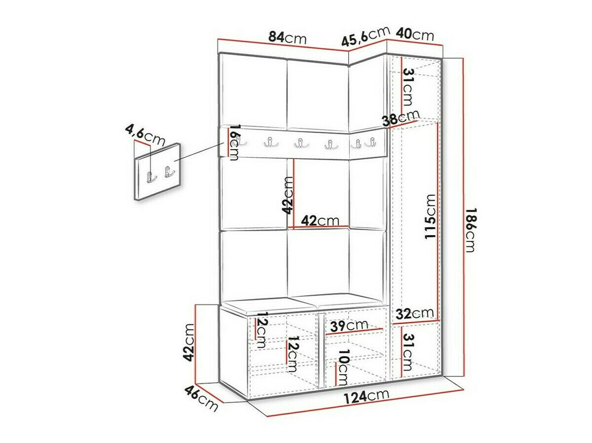 Meuble d'entrée Hartford 277 (Graphite)