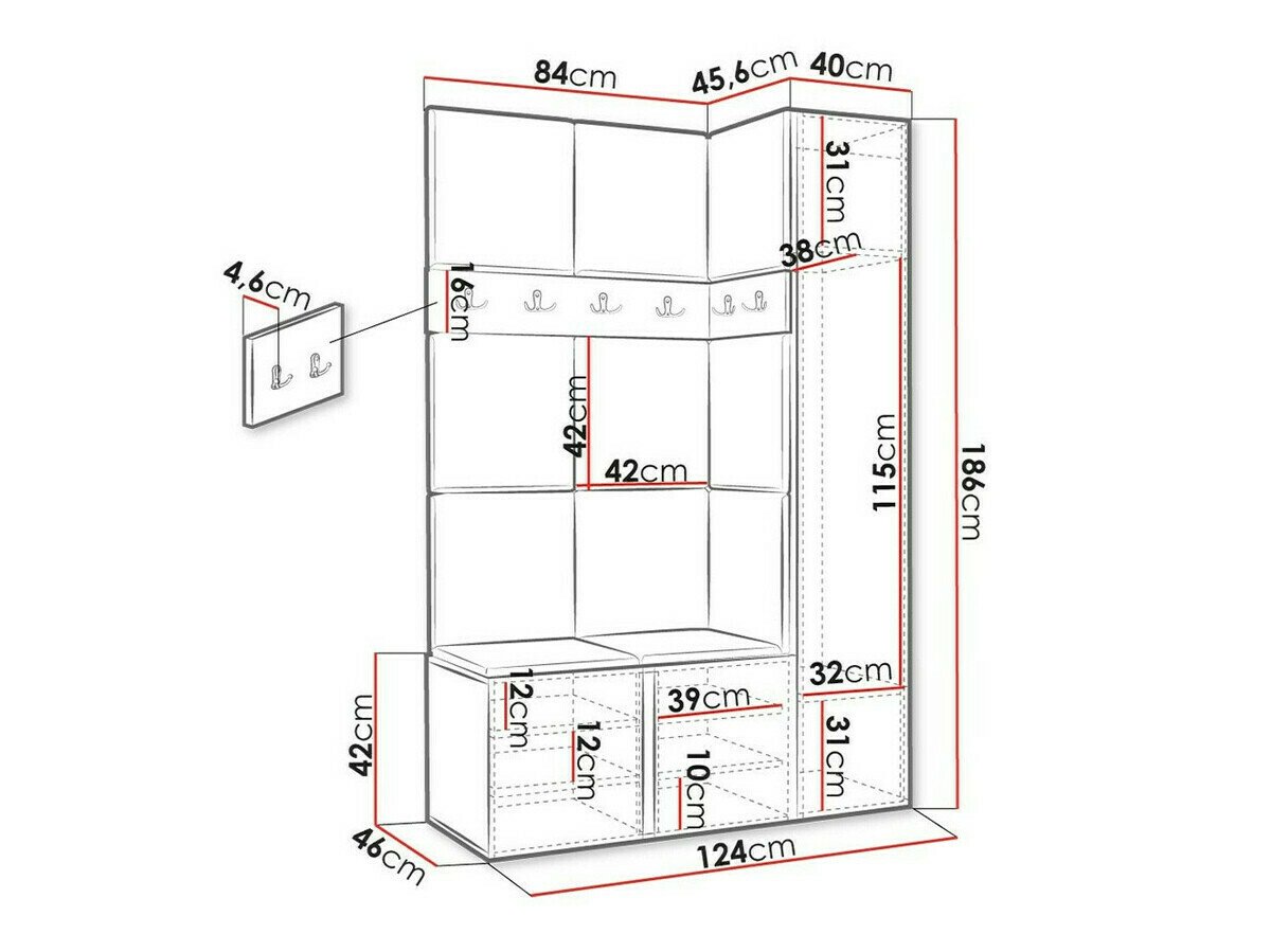 Meuble d'entrée Hartford 471 (Graphite)