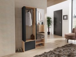 Meuble d'entrée Stanton 145 (Chêne Artisan + Noir)