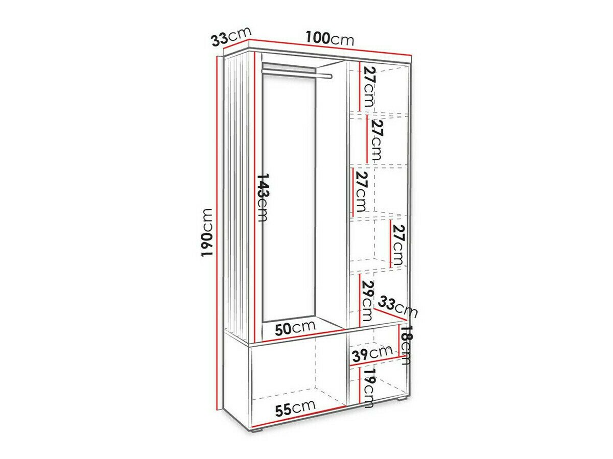 Meuble d'entrée Vinea (Chêne Artisan + Noir)