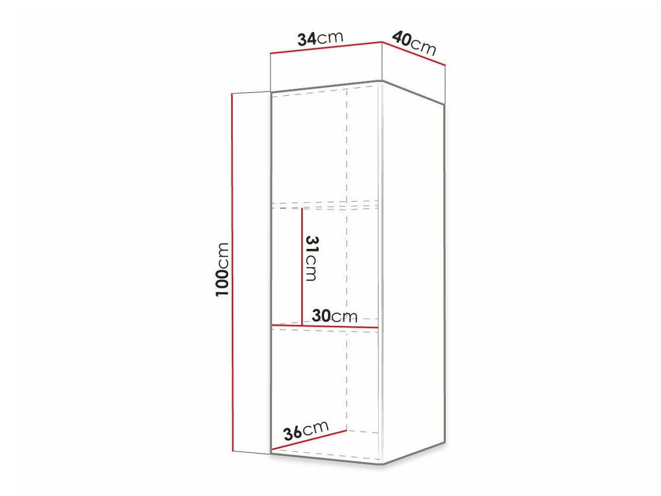 Armoire murale Ferfere 107 (Noir)