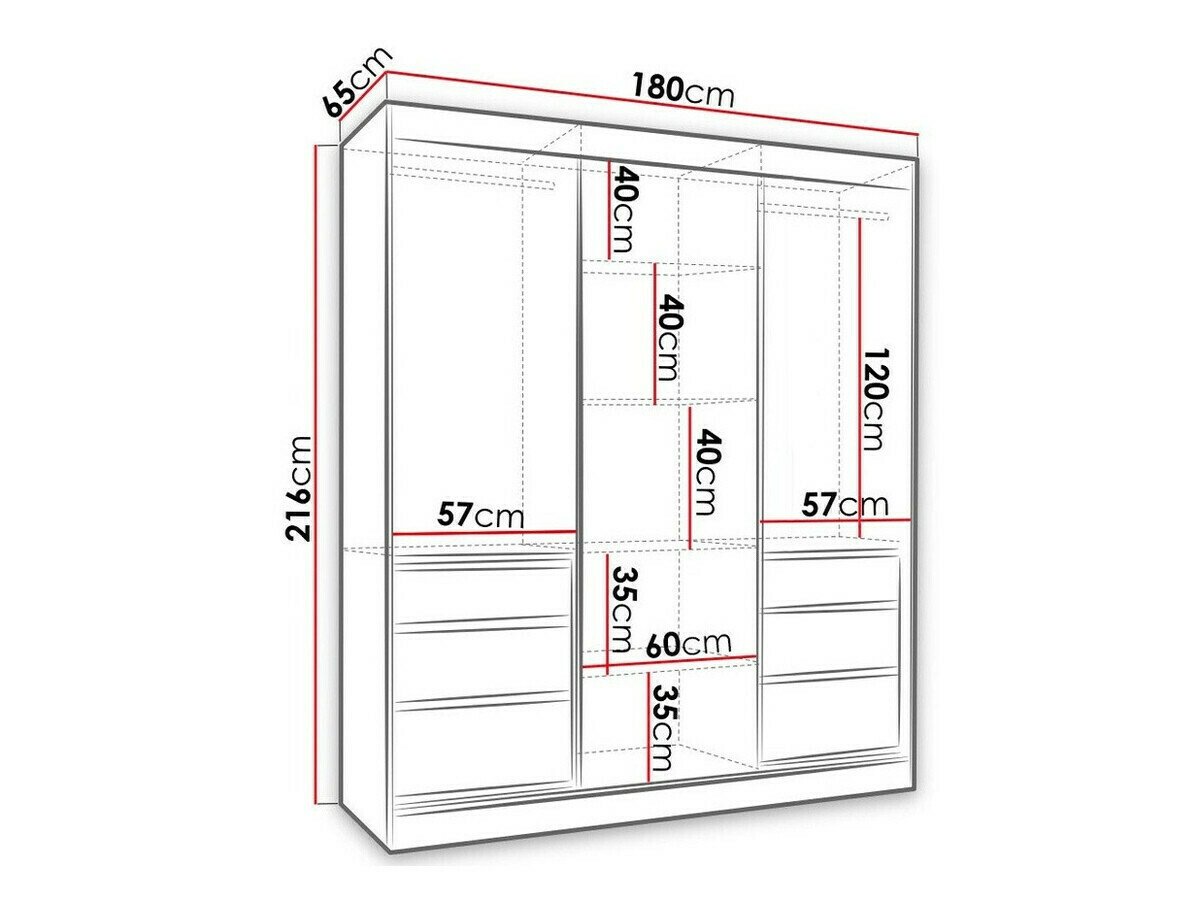 Armoire Toledo 120 (Chêne de Lefkas + Noir)