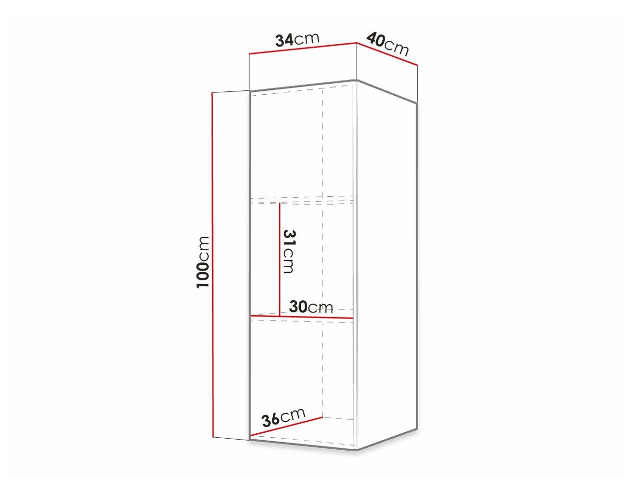 Armoire murale Elblaru 104 (Noir)