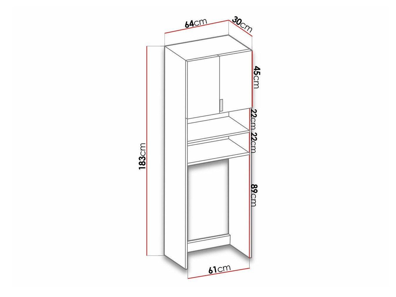 Colonne de salle de bain Dover 114 (Blanc)
