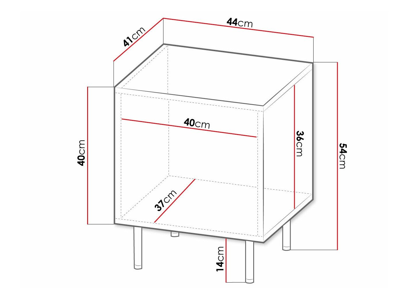 Ensemble de tables de chevet Charlotte 172 (Blanc + Noir)