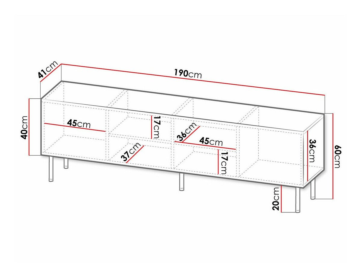 Meuble TV Charlotte 171 (Noir + Doré)