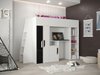 Lit mezzanine Hartford 355 (Blanc + Noir brillant + Blanc brillant)