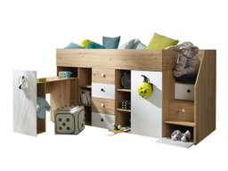 Lit mezzanine Hartford 361 (Chêne Artisan + Blanc)