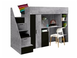 Lit mezzanine Hartford 365 (Béton + Noir)