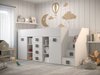 Lit mezzanine Hartford 366 (Blanc + Blanc brillant + Gris)