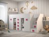Lit mezzanine Hartford 366 (Blanc + Blanc brillant + Rose)