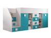 Lit mezzanine Hartford 366 (Blanc + Brillant Turquoise + Blanc brillant)