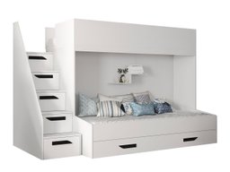 Lit superposé Hartford 356 (Blanc + Blanc brillant + Noir)