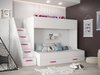 Lit superposé Hartford 356 (Blanc + Blanc brillant + Rose)