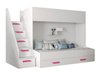 Lit superposé Hartford 356 (Blanc + Blanc brillant + Rose)