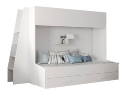 Lit superposé Hartford 357 (Blanc + Blanc brillant)