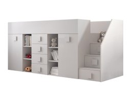 Lit mezzanine Hartford 366 (Blanc + Blanc brillant)