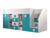 Lit mezzanine Hartford 366 (Blanc + Brillant Turquoise + Blanc brillant)