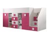 Lit mezzanine Hartford 366 (Blanc + Rose brillant + Blanc brillant)