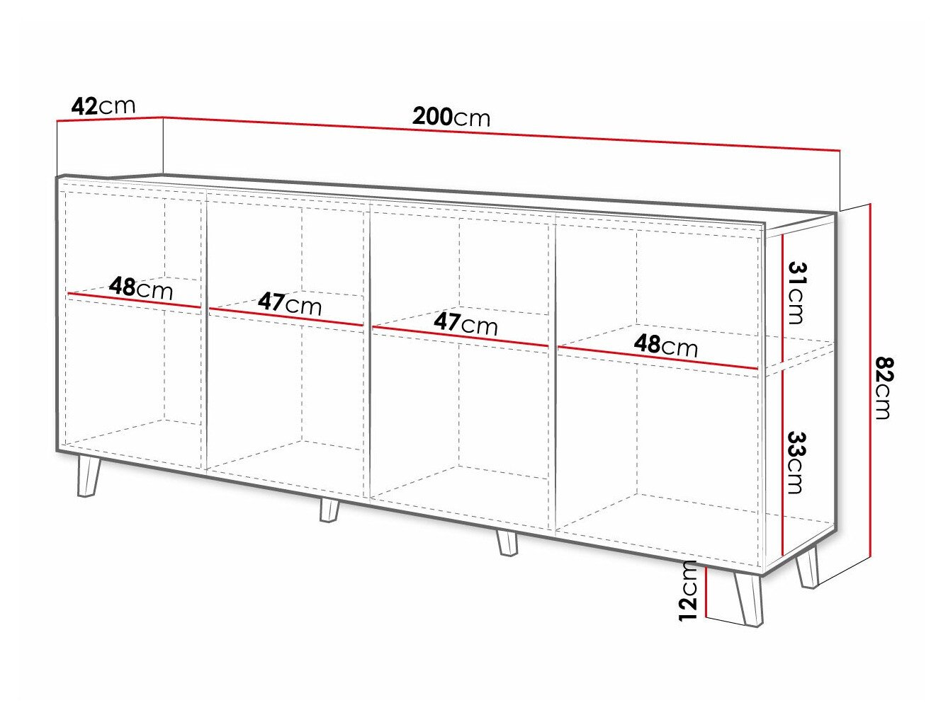 Buffet Charlotte 175 (Noir)