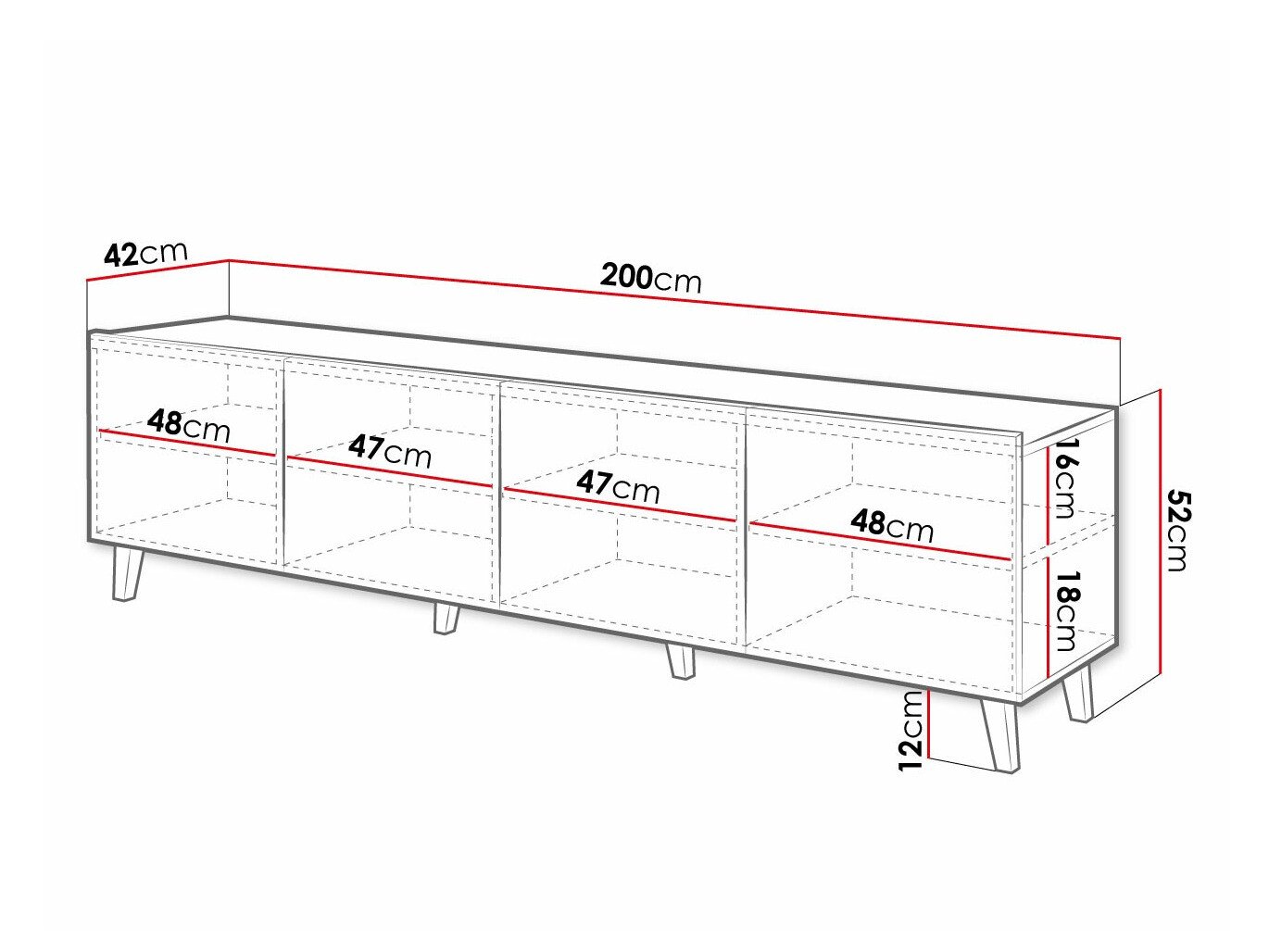 Meuble TV Charlotte 174 (Blanc)
