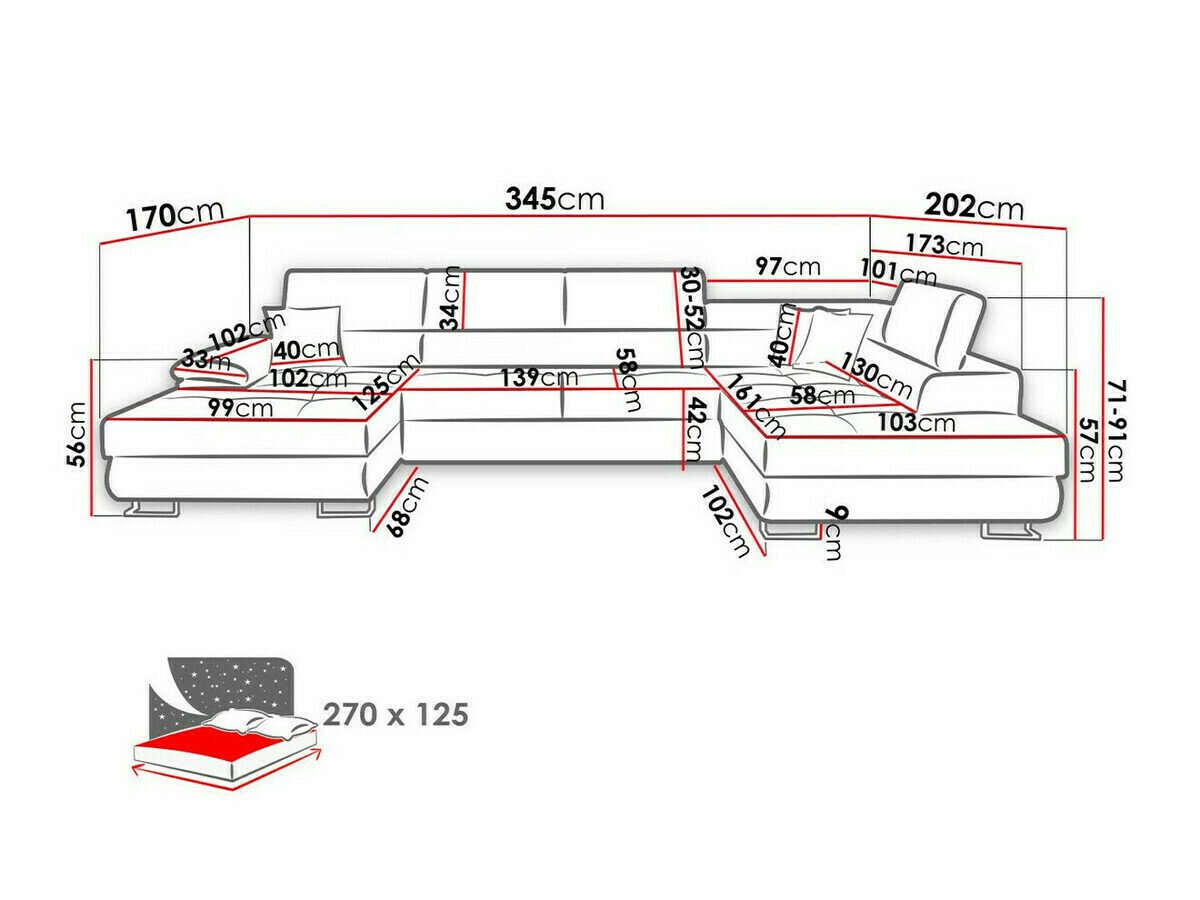 Canapé d'angle Comfivo Ruta IV (Kronos 09 + Paros 05)