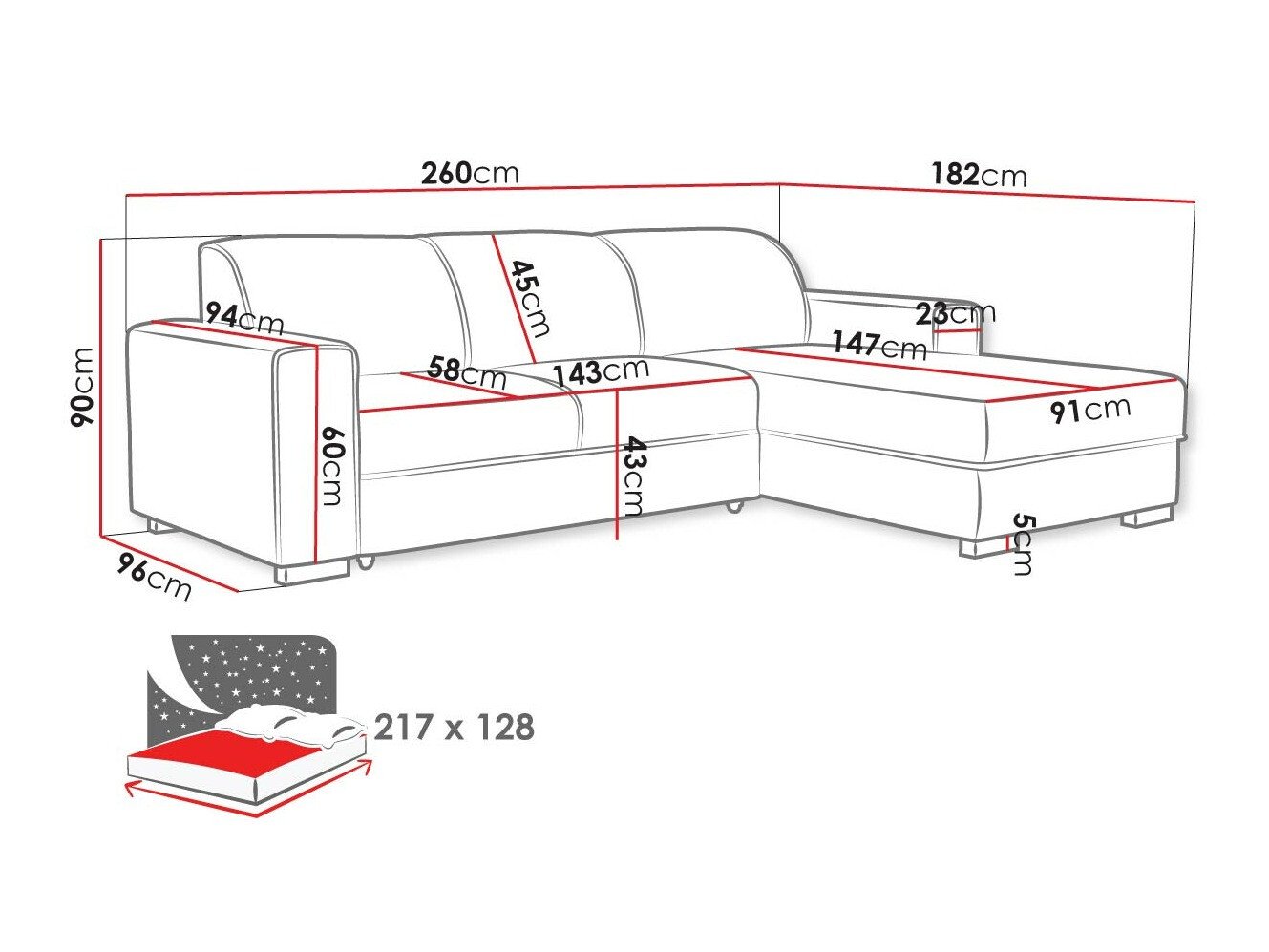 Canapé d'angle Columbus 186 (Crown 2)