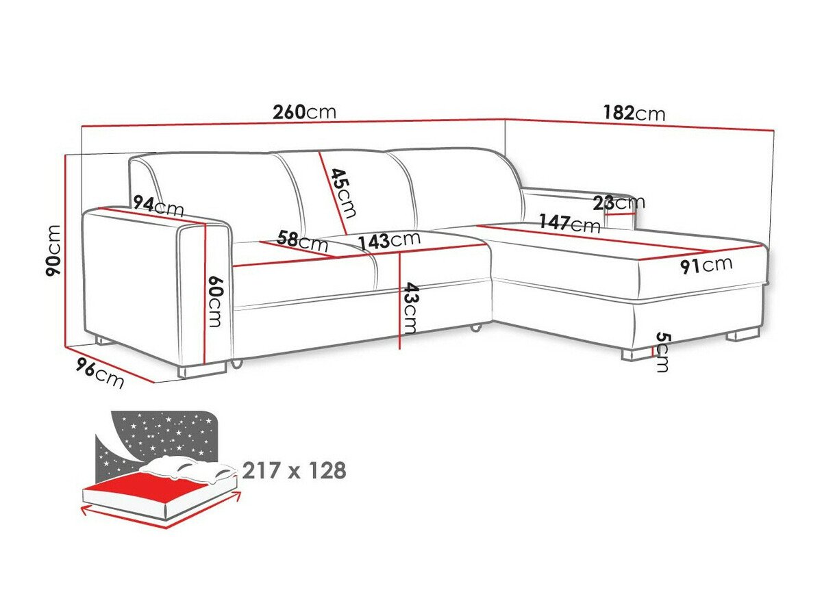 Canapé d'angle Columbus 186 (Crown 17)