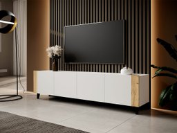 Meuble TV Charlotte 184 (Blanc + Craft chêne)