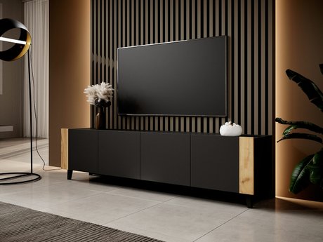 Meuble TV Charlotte 184 (Noir + Craft chêne)