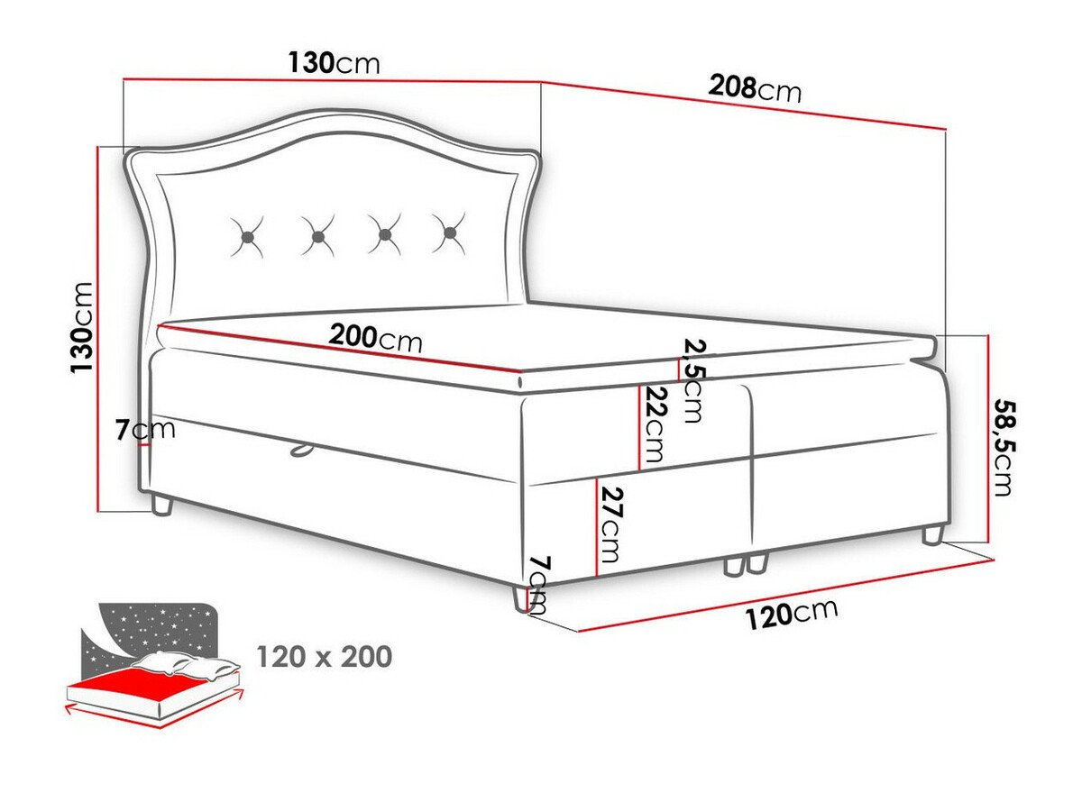 Lit boxspring Oleum (Magic Velvet 2207)