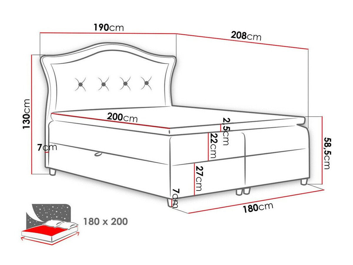 Lit boxspring Oleum (Magic Velvet 2207)