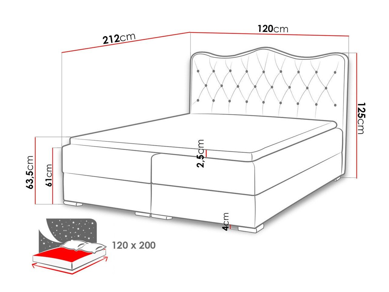 Lit boxspring Tectum I