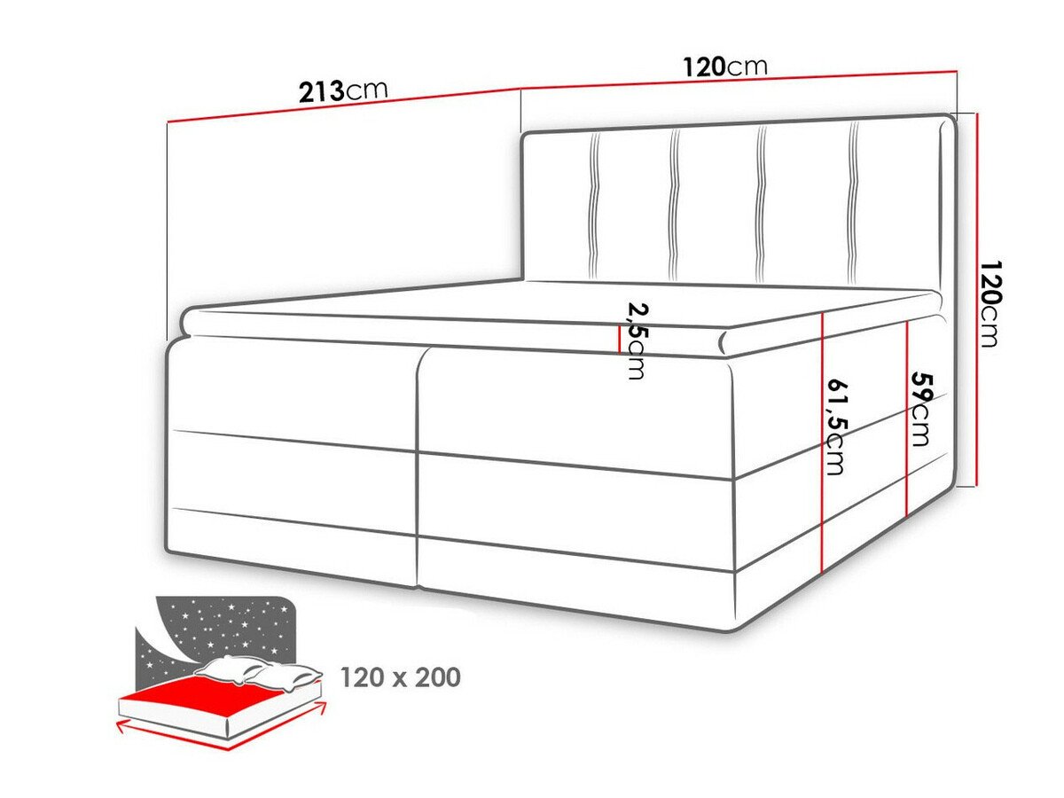 Lit boxspring Villa (Kameleon 92 + Kameleon 84)