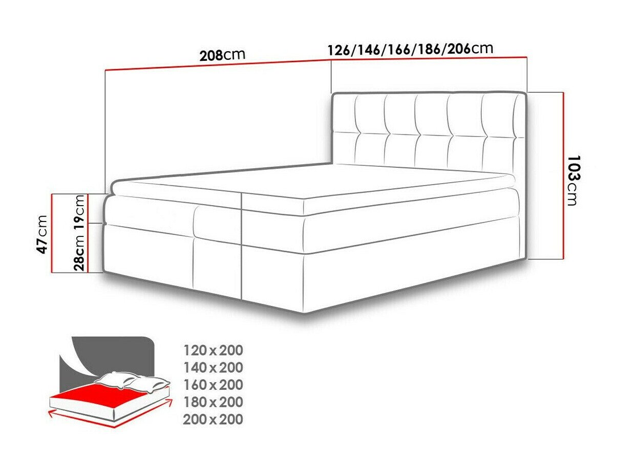 Lit boxspring Aedes (Soft 011)