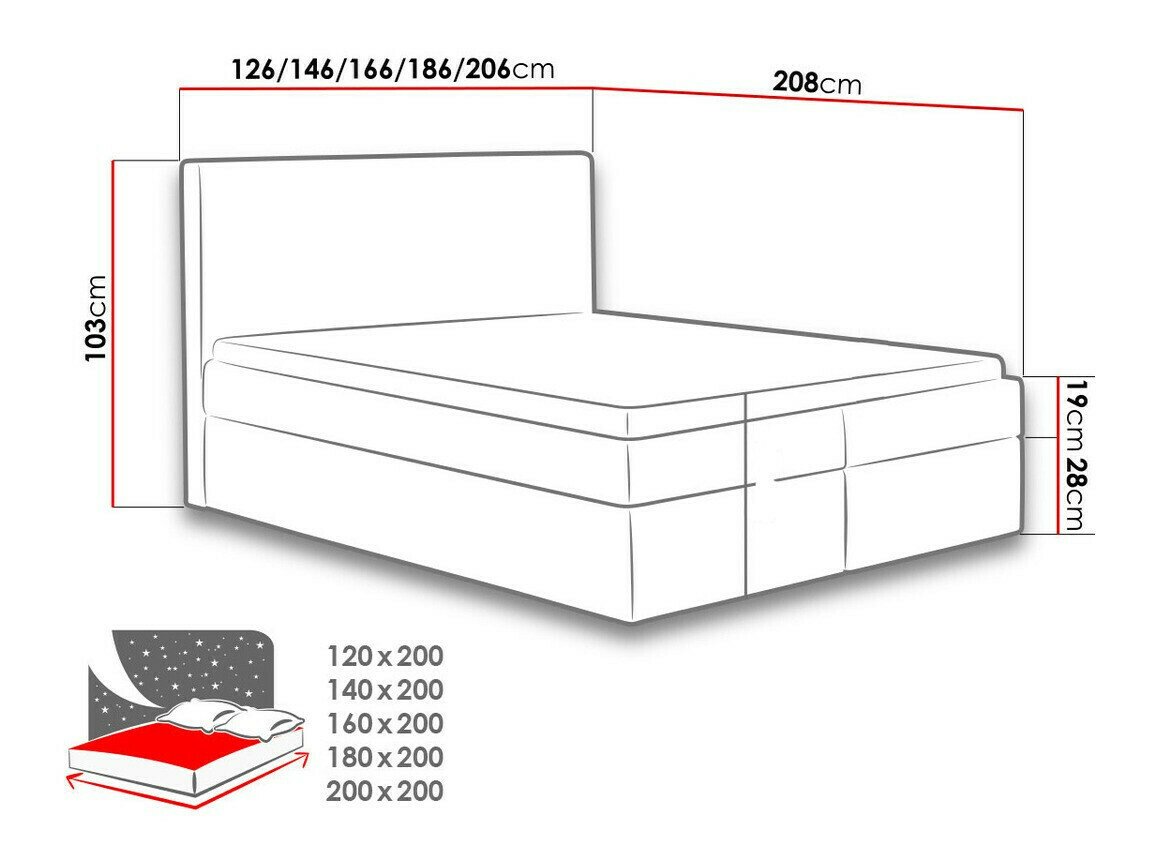 Lit boxspring Nix (Velluto 10)