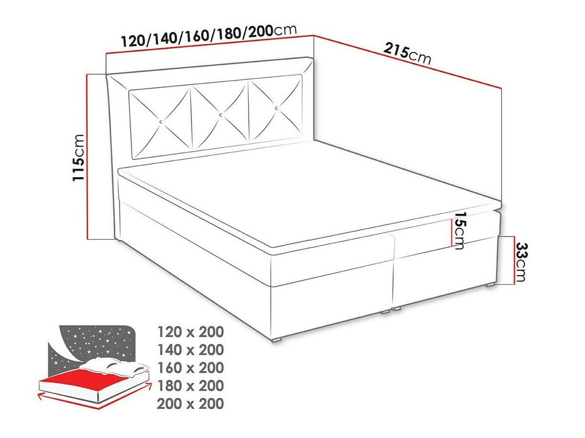 Lit boxspring Pomona 113 (Victoria 14 853)