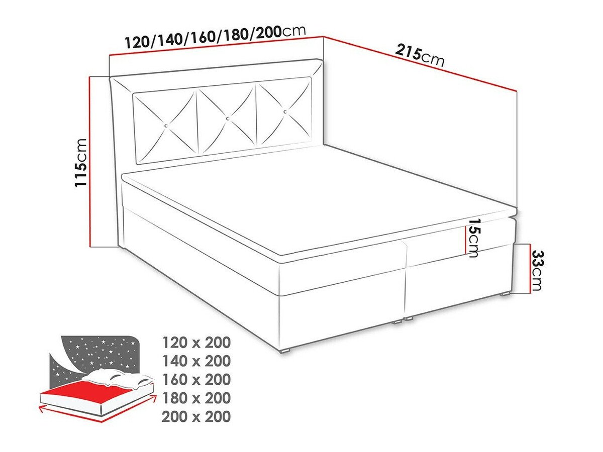 Lit boxspring Pomona 113 (Victoria 14 865)