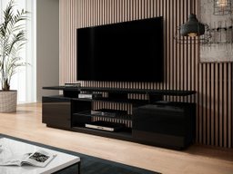 Meuble TV Charlotte 138 (Noir + Noir brillant)