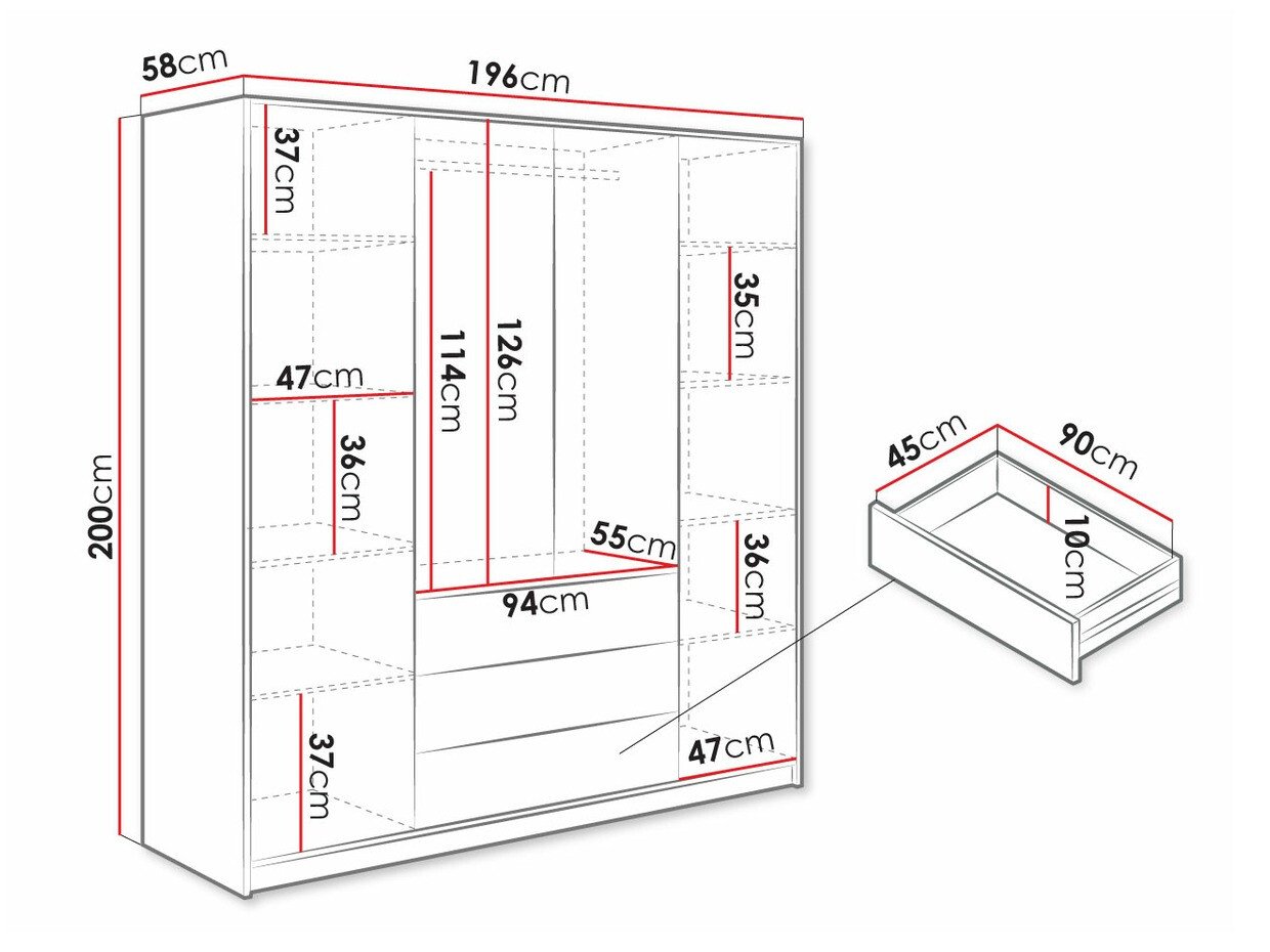 Armoire Musum I (Noir + Doré)