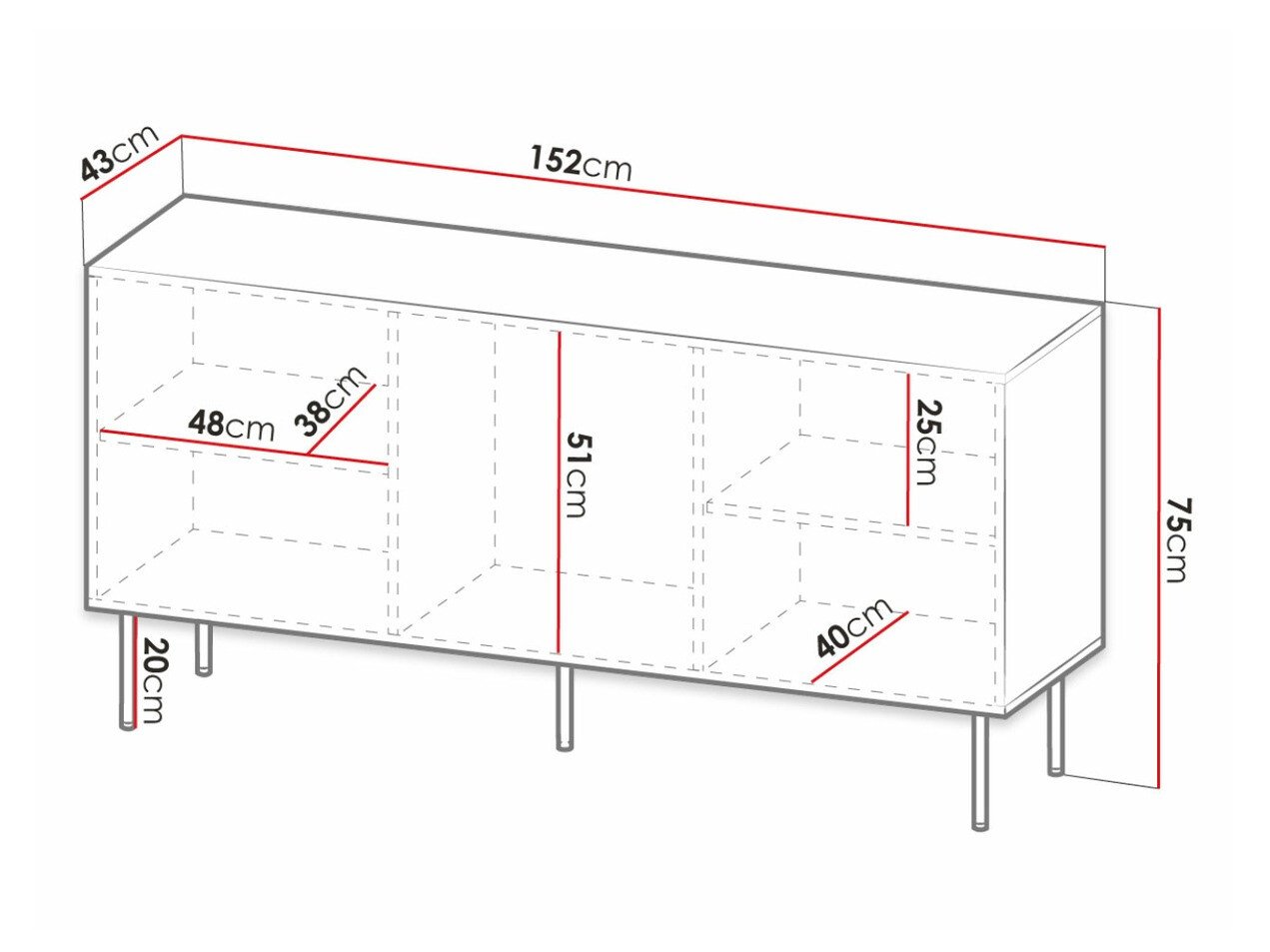 Buffet Lorelbo 100 (Chêne wotan + Noir)