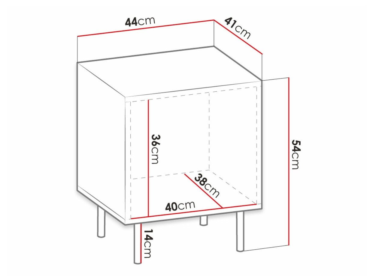 Ensemble de tables de chevet Lorelbo 102 (Chêne wotan + Noir)