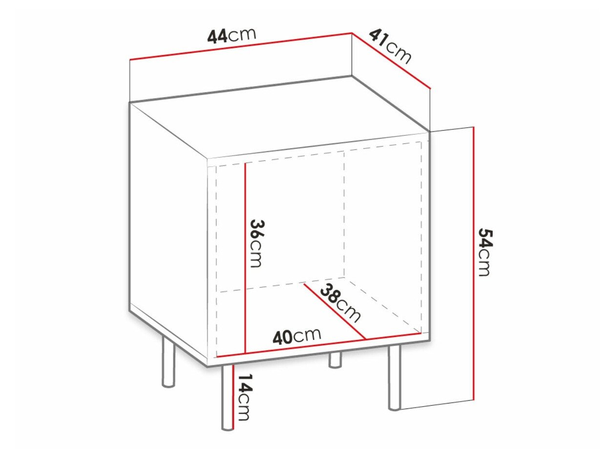 Ensemble de tables de chevet Lorelbo 102 (Noir + Doré)