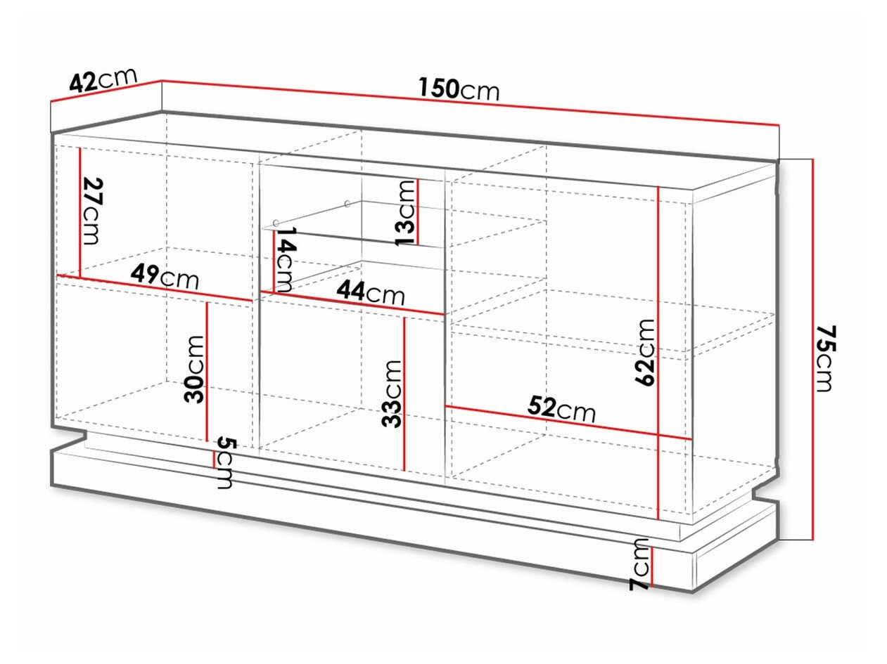 Buffet Charlotte 186 (Blanc + Blanc brillant)